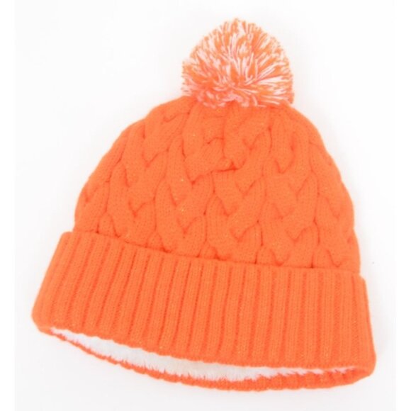 Clemson Tigers Orange Fleece Lined Winter Cuffed Knit Hat Beanie Pom Poms Unisex - Picture 3 of 4